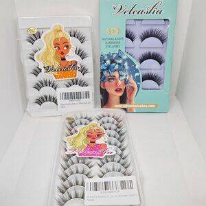 NEW Lot of 3 Veleasha Natural Lashes Assorted Styles & Lengths 20 Pair Total